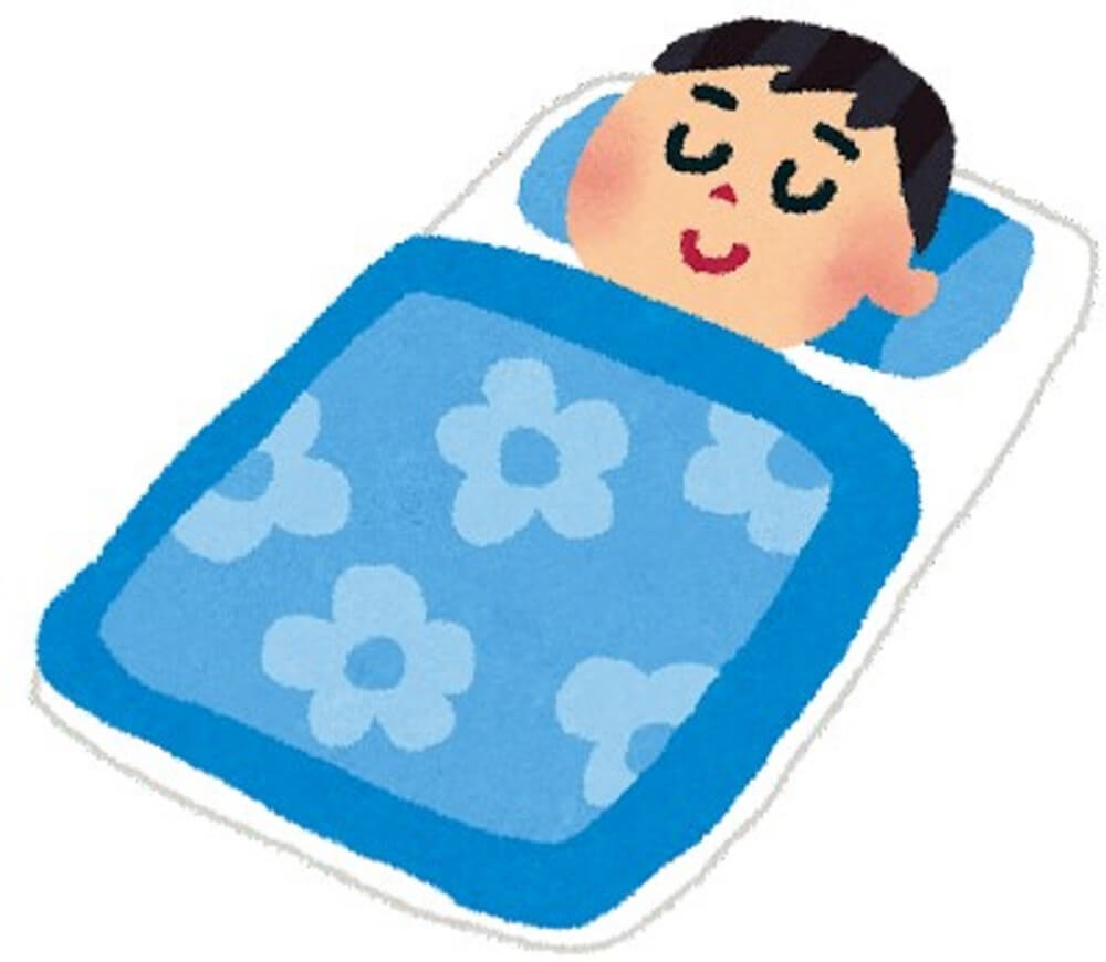 寝ている男性のイラスト